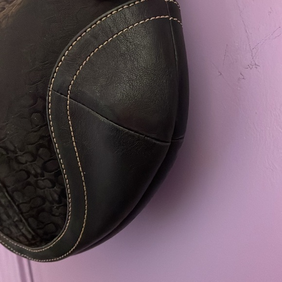 Coach Y2K Black Signature Canvas Bag in Black on Black Rare! - Picture 4 of 13